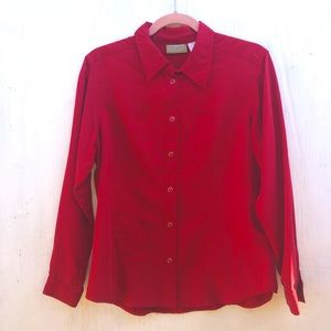 Liz Claiborne Lizwear Petite Red Rayon button down